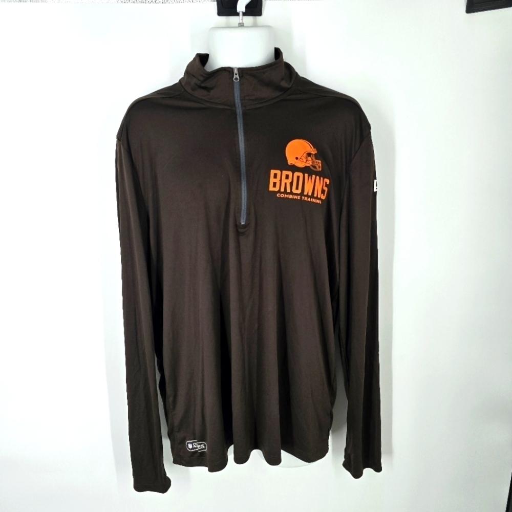 Cleveland Browns Men XXL Long Sleeve 1/4 Zip Shirt New Era NFL Combine Authentic